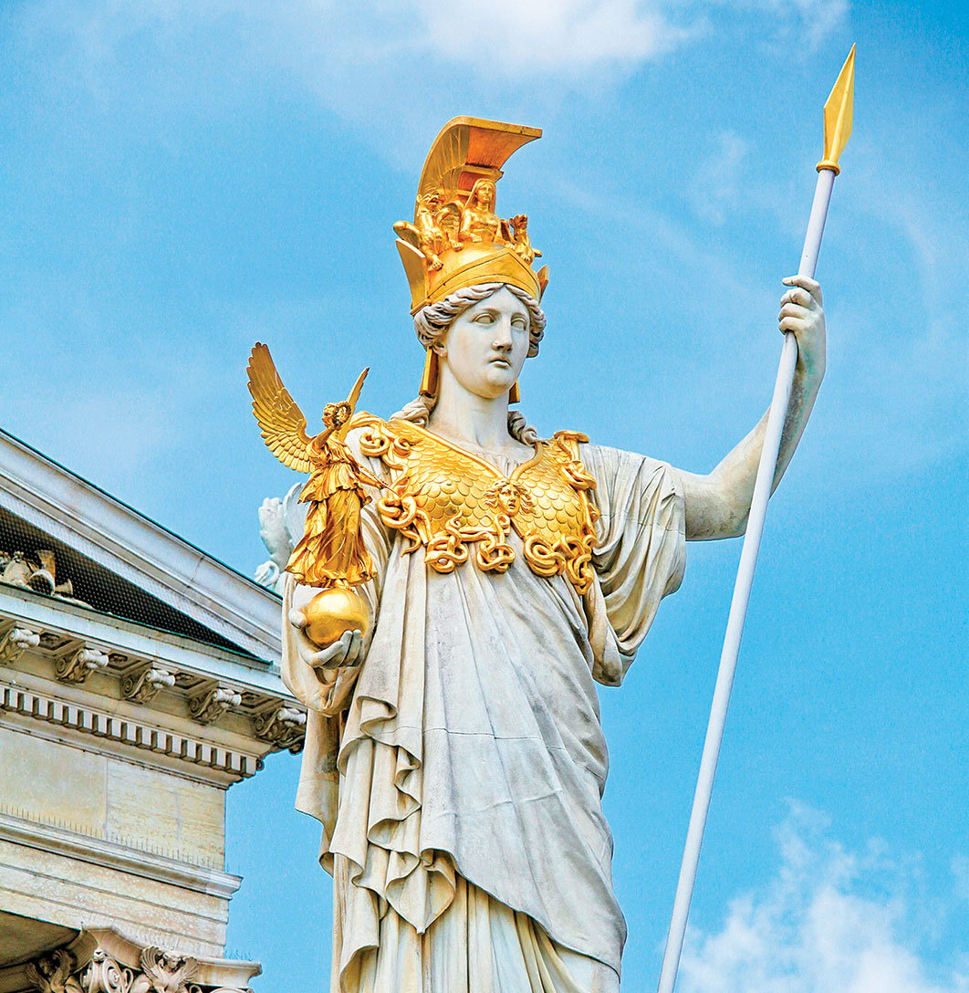 奧地利維也納議會前之「帕拉斯·雅典娜」（Pallas Athena）雕像。（jorisvo/Shutterstock）