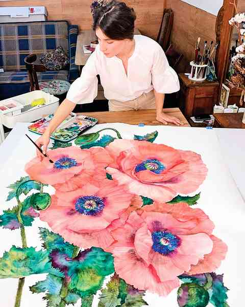 烏藝術家繪水彩花 比真花還細膩