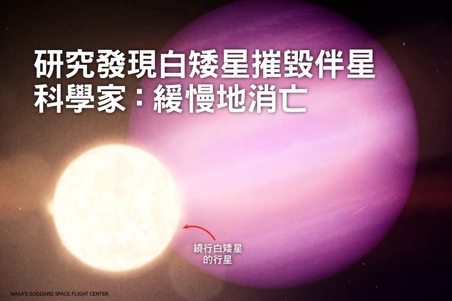 發現白矮星摧毀伴星 科學家：緩慢地消亡