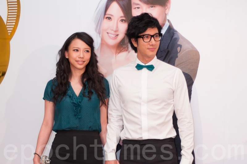 王力宏（右）與李靚蕾2018年出席婚宴資料照。（王仁駿／大紀元）