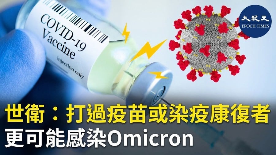 世衛：打過疫苗或染疫康復者  更可能感染Omicron