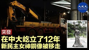 突發 在中大屹立了12年 新民主女神銅像被移走