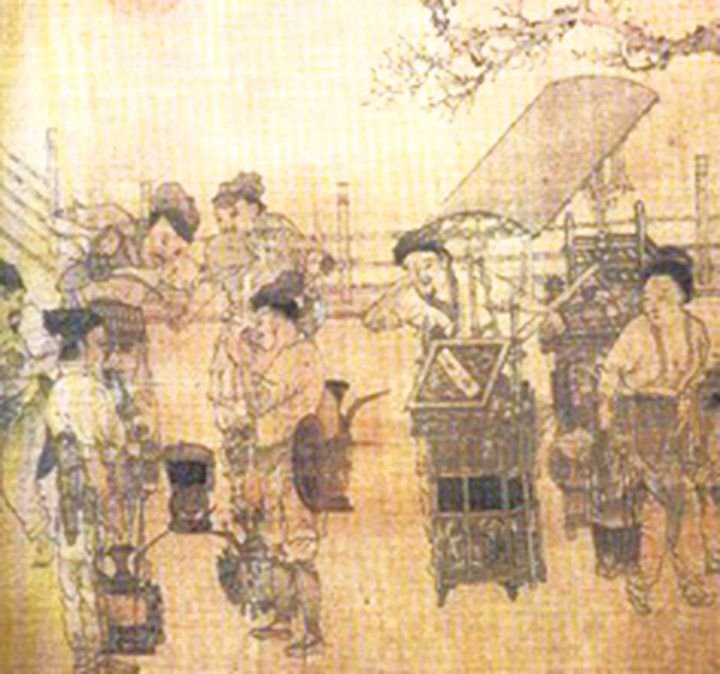 南宋畫家劉松年的《茗園賭市》圖局部(公有領域)