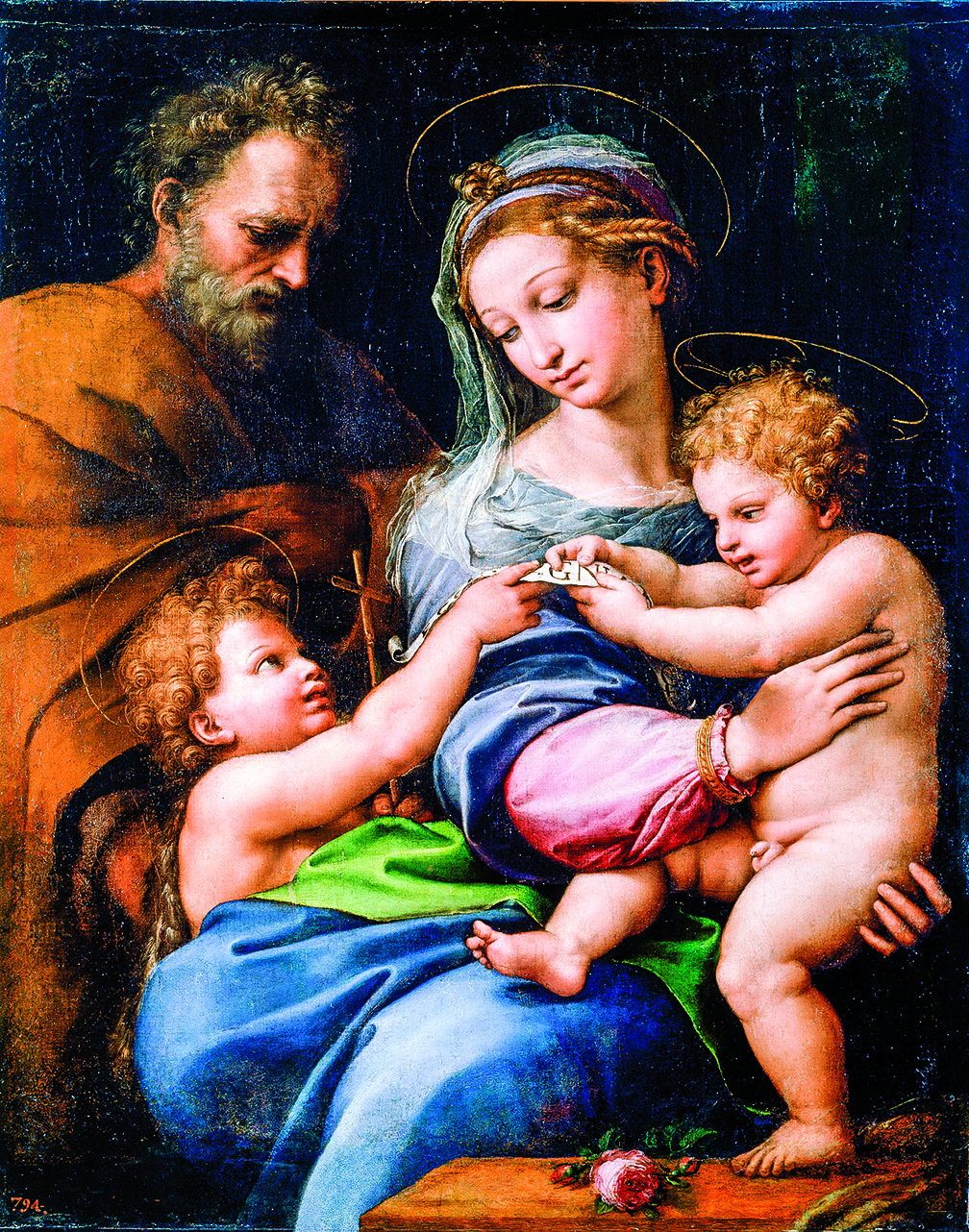 拉斐爾《玫瑰聖母》（La Sainte Famille avec le petit saint Jean Baptiste, dite Madone ）