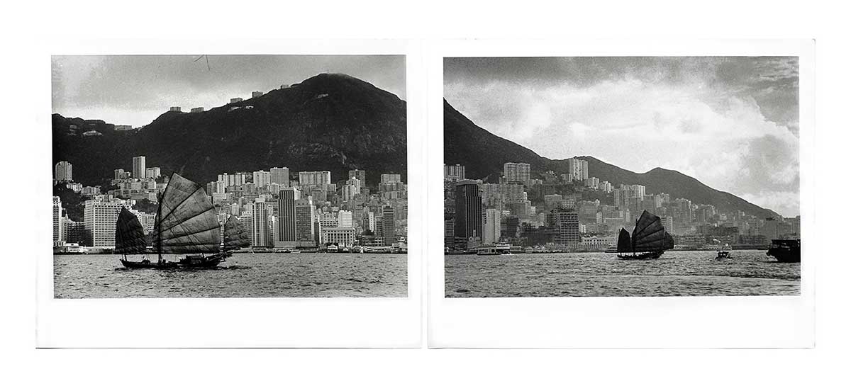 邱良1960年代作品《六十年代太平山下香港島》。（文化者提供）