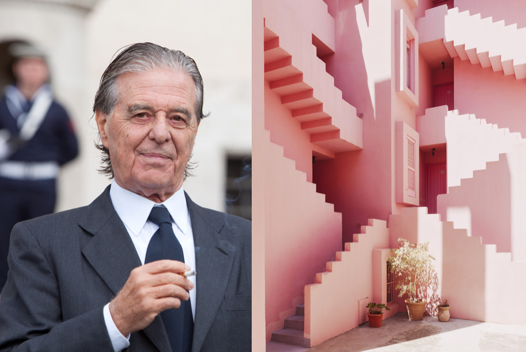西班牙建築大師Ricardo Bofill上周五（14日）離世，享年82歲。右為Bofill作品「La Muralla Roja」。 (Elisabetta Villa/Getty Images、ricardobofill.com圖片）