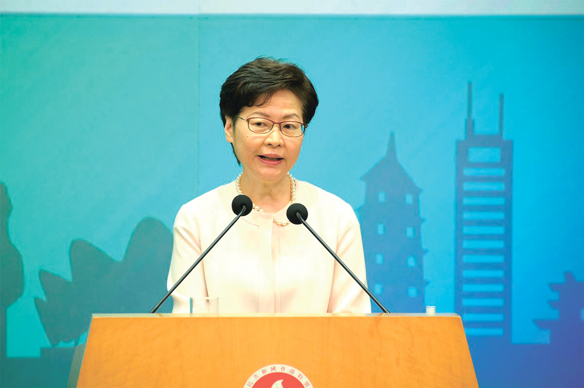 行政長官林鄭月娥承認有考慮重組政策局，政府要重新思考如何組成政策局最有利於香港的發展。（郭威利／大紀元）