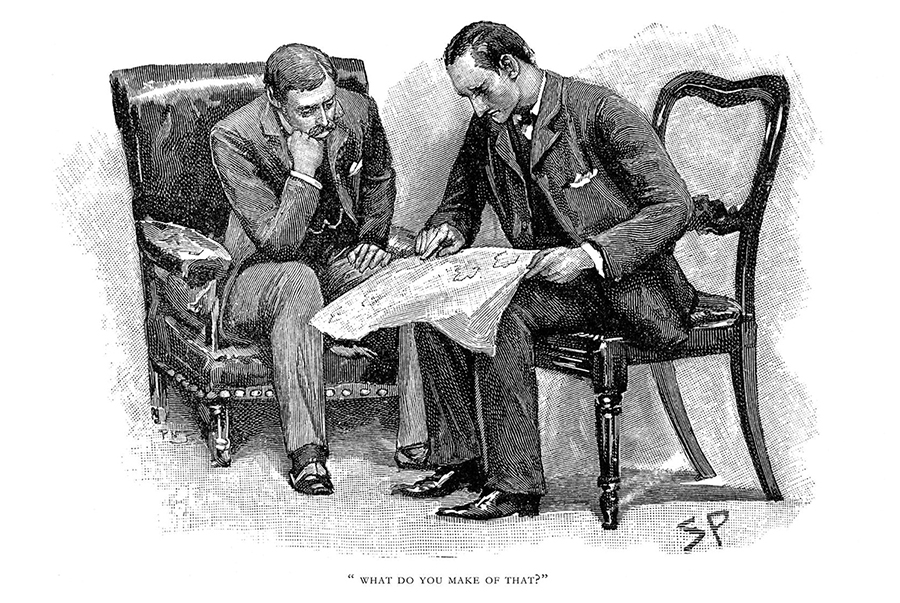 柯南·道爾著作插圖。1893年刊於The Strand 雜誌。（公有領域）
