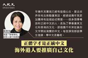 移美籌辦華粵學院  蘇貴珠：正體字才是正統中文  海外港人要推廣自己文化