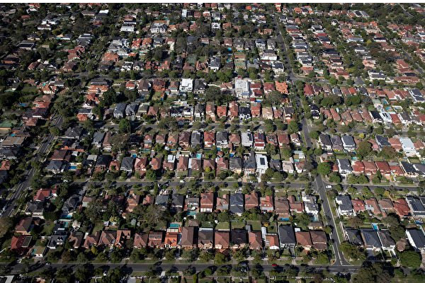悉尼獨立屋住宅區高空俯瞰圖。（Ryan Pierse/Getty Images）