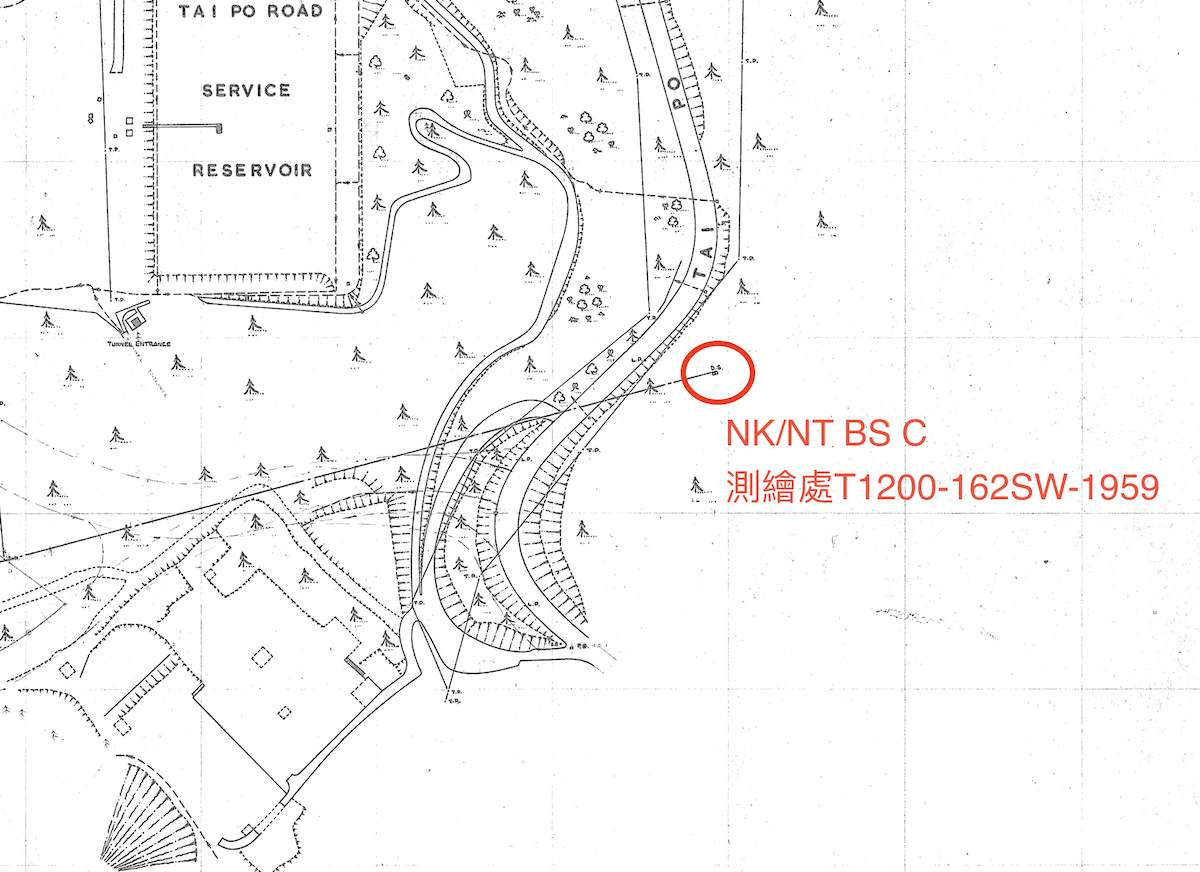從B點通過從N.K.I.L 344北端點85尺直至山坡上540尺等高線到達C點。（香港行跡提供）