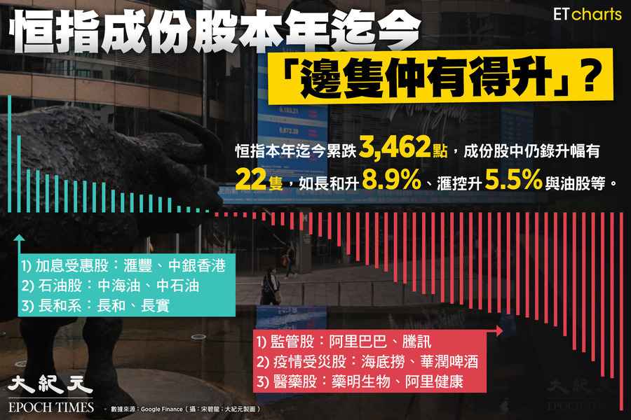 【InfoG】恒指成份股本年迄今「邊隻仲有得升」