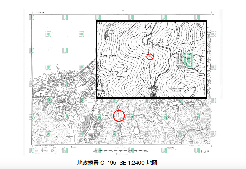 位於龍虎山的界碑位置高度約700英尺（212米）與香港法例第一章《釋義及通則條例》附表1所載的「維多利亞市的界線」中的「南面界線」文字敘述相符，由此判斷是維多利亞城界碑。（香港行跡提供）