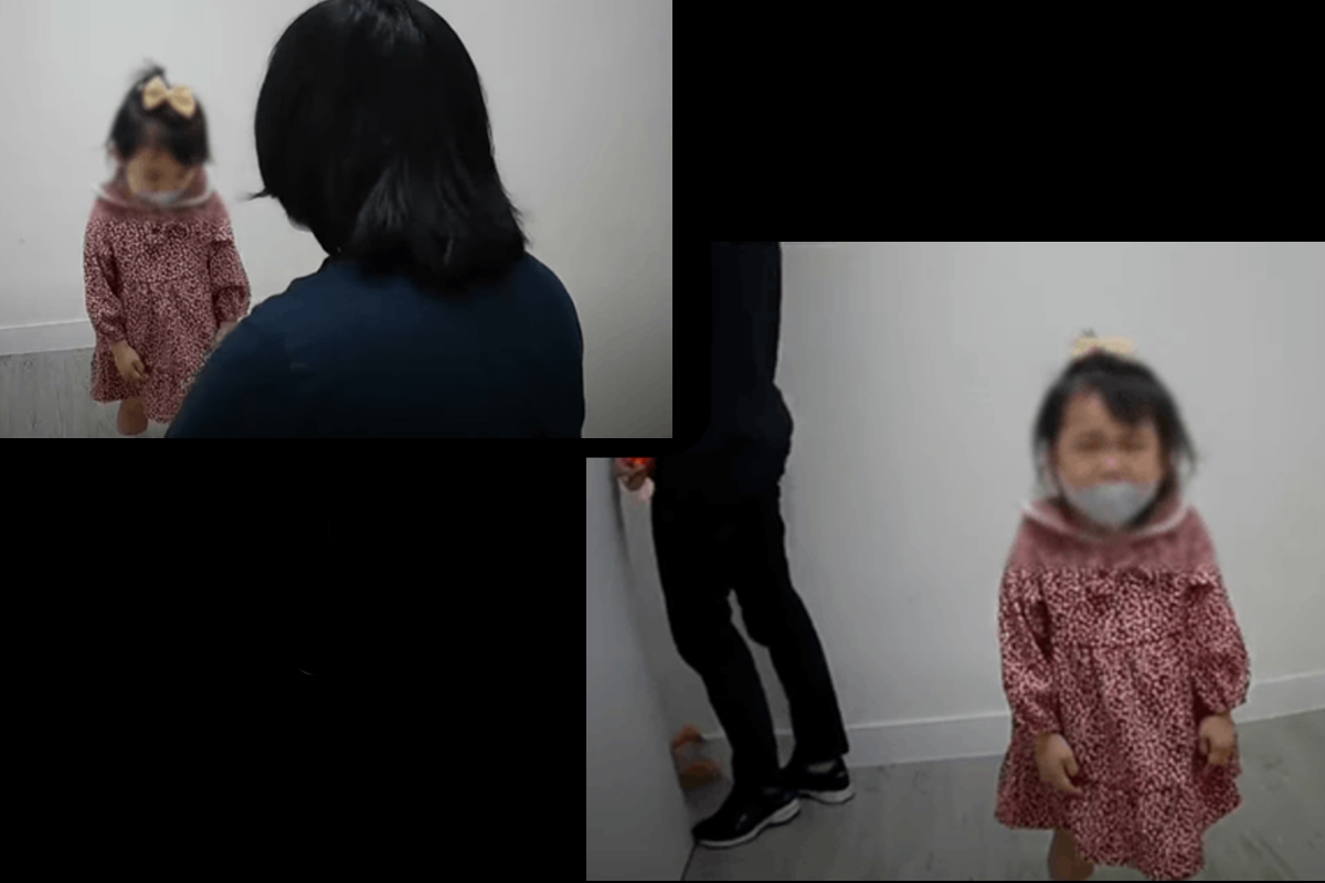 網上流傳影片，疑是一名言語治療師喝罵一名不足3歲的女童，引來教育界人士和網民批評。（網上影片截圖）