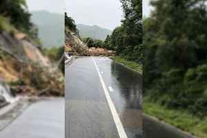 新界東錄得超過100毫米雨量 西貢北潭路山泥傾瀉