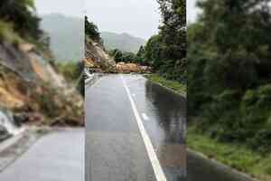 新界東錄得超過100毫米雨量 西貢北潭路山泥傾瀉