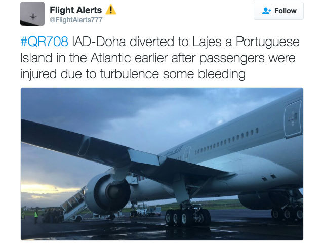 遭遇亂流 卡塔爾航空客機迫降亞速爾群島