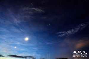 25日凌晨港島東鶴咀再現「八星連珠」 天氣晴朗清晰可見