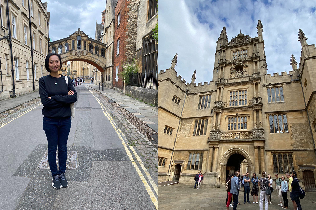 張嘉莉到英國牛津Oxford與藝術家交流。（受訪者提供）