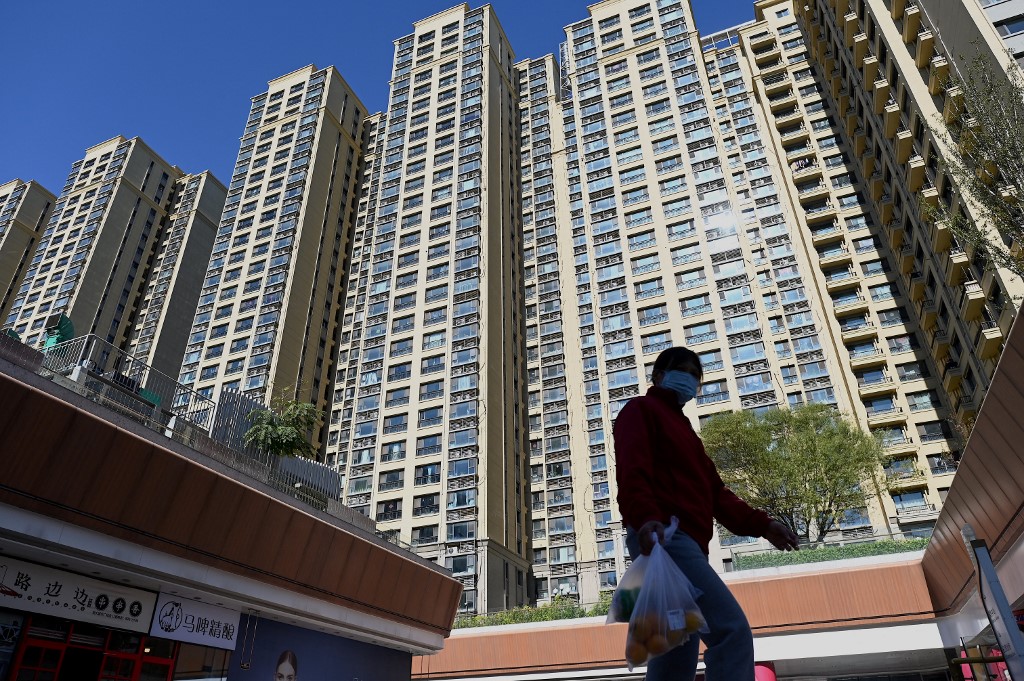 大陸6月新建商品住宅價格按年下降1.29%。（Noel Celis / AFP）