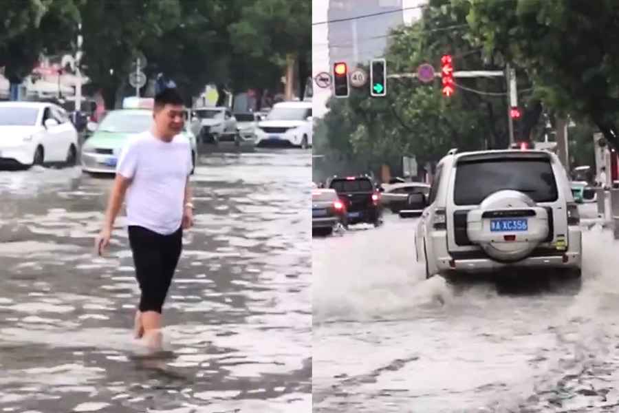 暴雨襲擊鄭州 多地道路積水深 民眾恐慌