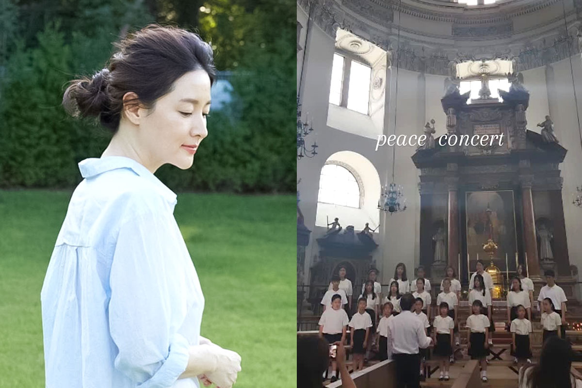 李英愛8月2日在IG上傳限時動態，公開女兒在歐洲某教堂獻唱聖詩的影片。(李英愛 IG)