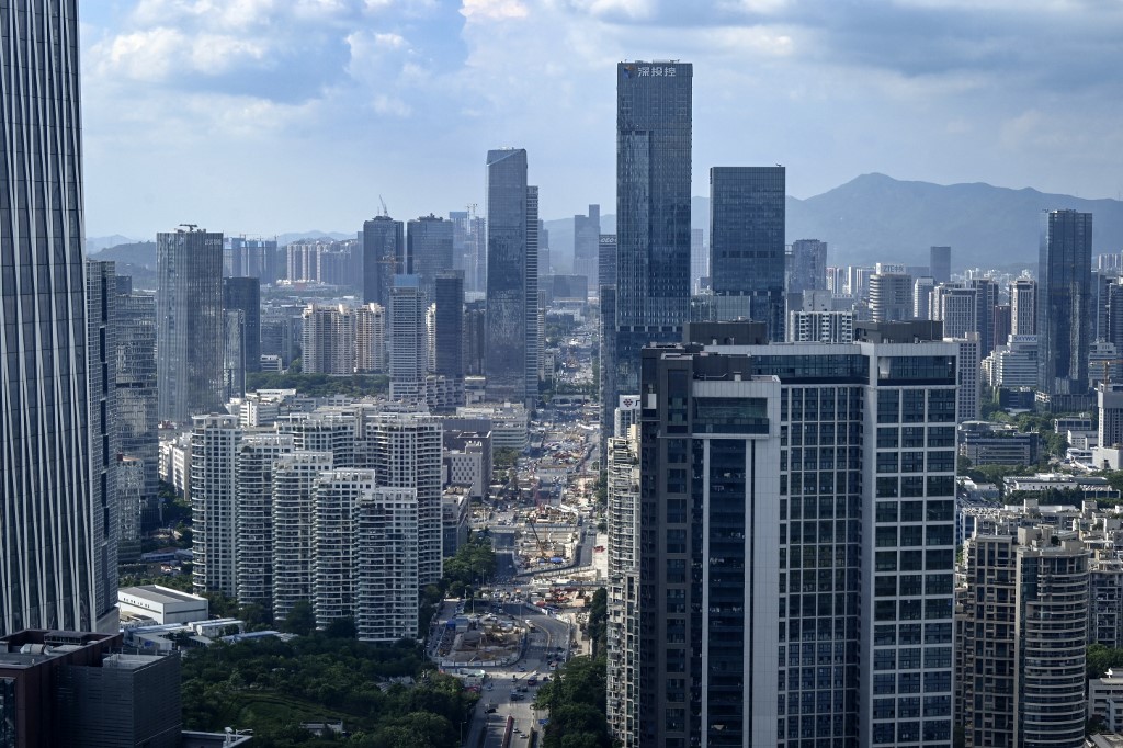 大陸7月二手住宅價格按年下降3%。圖為中國深圳住宅。（JADE GAO / AFP）