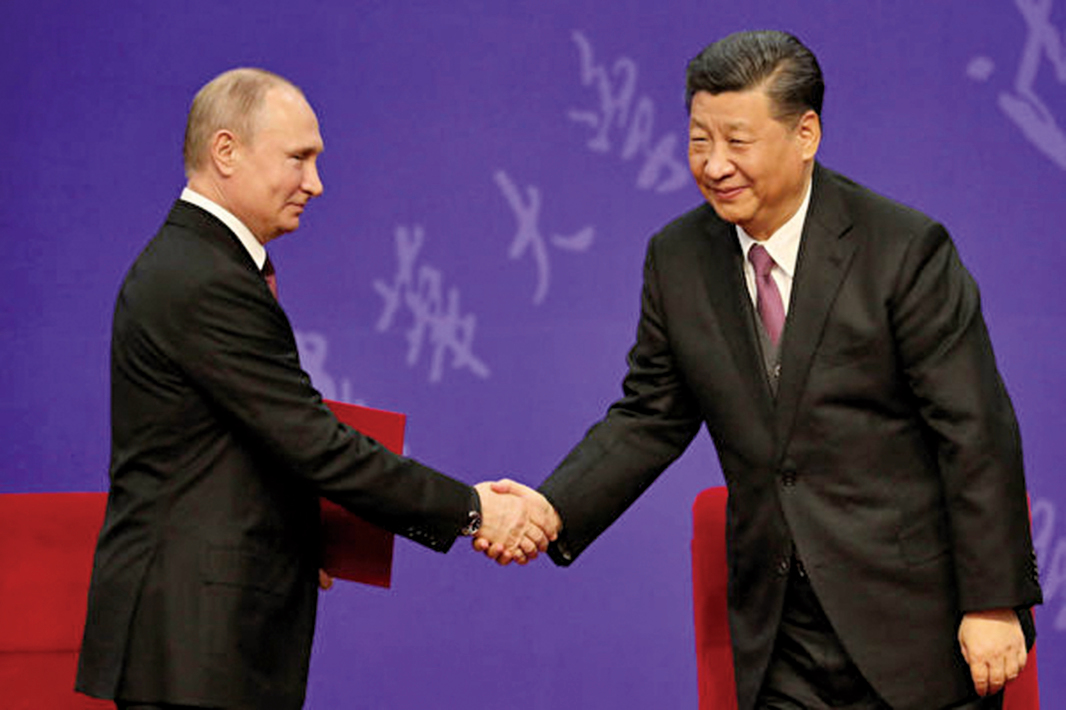 圖為2019年習近平與普京在北京會面。（Getty Images）