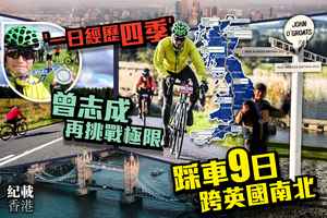 【紀載香港】日騎逾百公里 9天橫跨英國南北 四登珠峰曾志成再挑戰極限