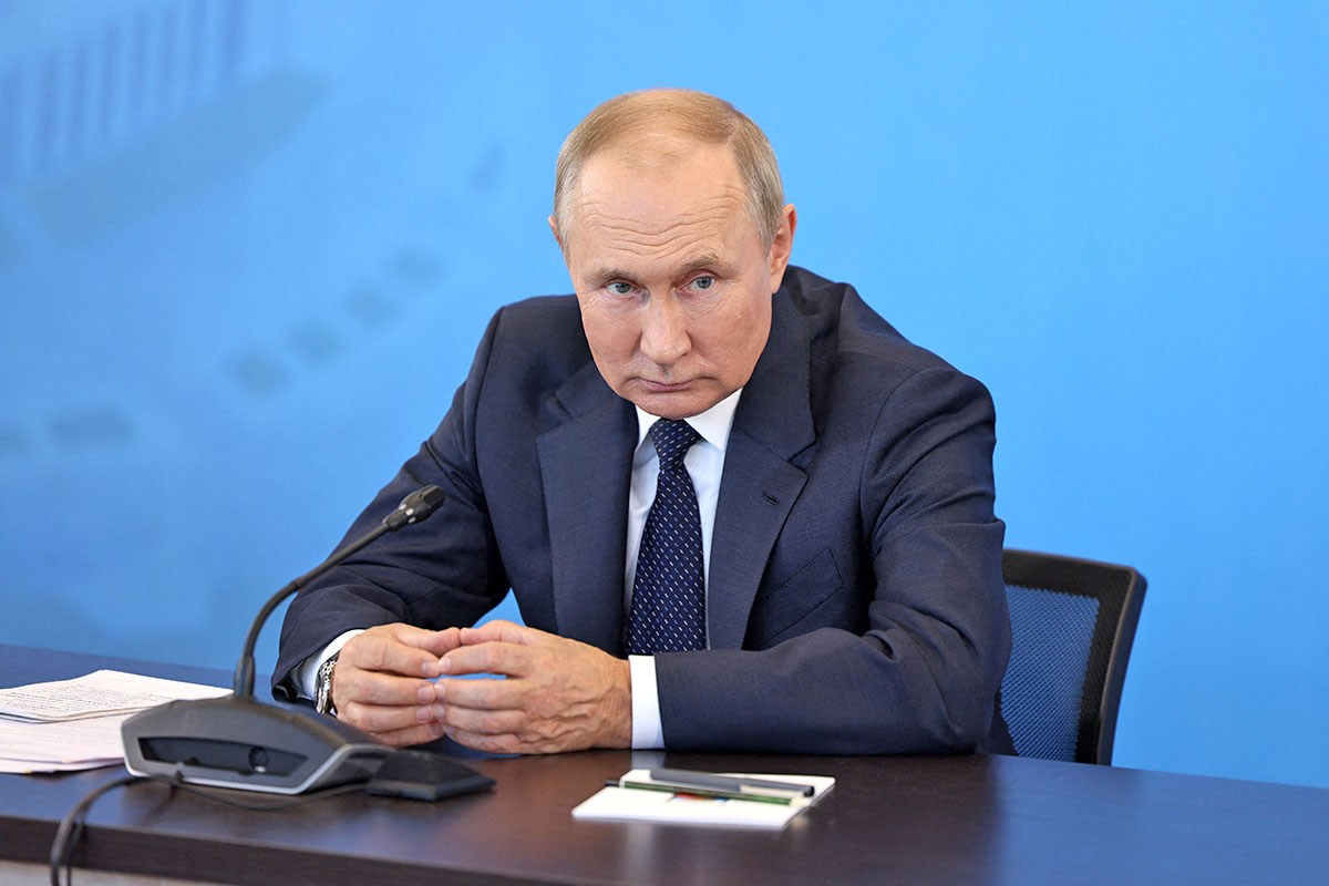 普京在周三（21日）的講話中說，西方正試圖削弱和摧毀俄羅斯，稱俄羅斯將「使用一切手段來保護國家和人民」。資料圖片。(Gavriil GRIGOROV / SPUTNIK / AFP)