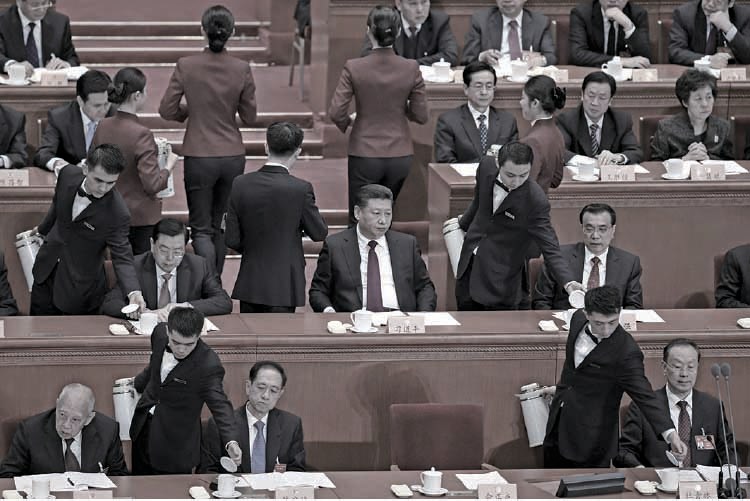 2017年3月3日，在北京人民大會堂舉行的中共政協會議（CPPCC）開幕式上。（AFP）