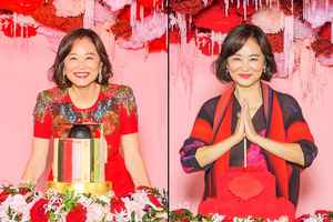 林青霞慶68歲生日 換兩套紅色新裝拍照