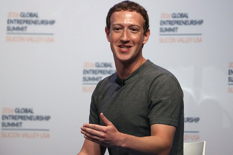 社交媒體臉書創辦人朱克伯格日前刪除其臉書帳戶個人信息中的「無神論者」這一表述。（Justin Sullivan/Getty Images）