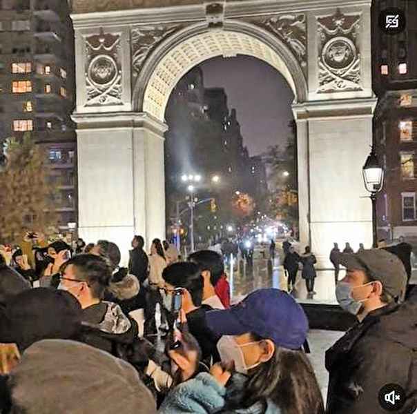 紐約中國留學生 聲援大陸反抗暴政