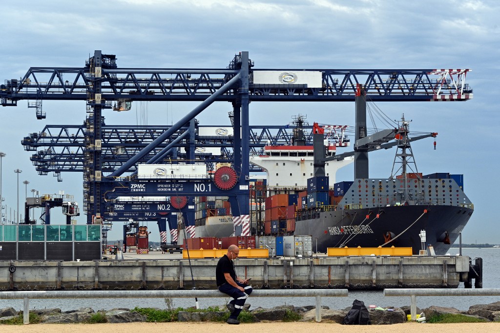 澳洲10月貿易錄得順差122億澳元。（SAEED KHAN / AFP）