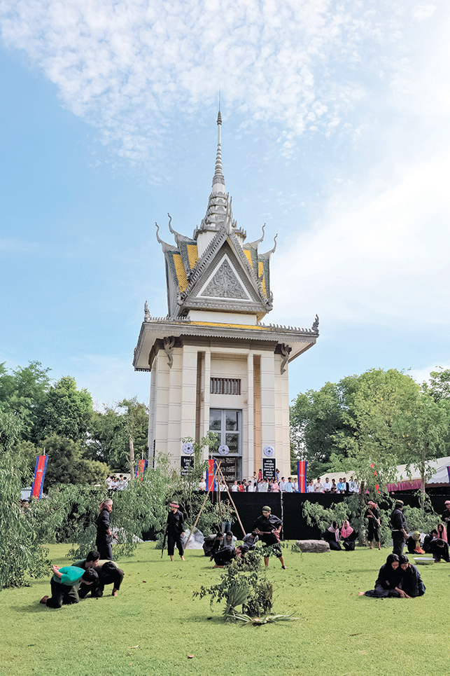 2017年5月18日，坐落在柬埔寨金邊的Choeung Ek殺戮場紀念館外景。（AFP）