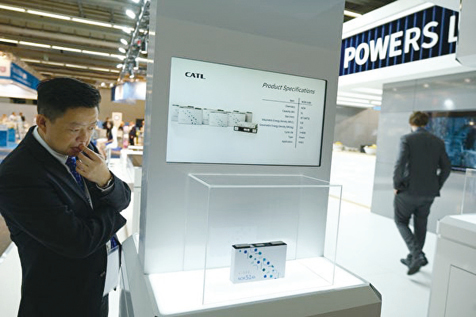 中國動力電池產能過剩已成事實。圖為2019年9月11日，寧德時代參加德國IAA國際車展。（Sean Gallup/Getty Images）