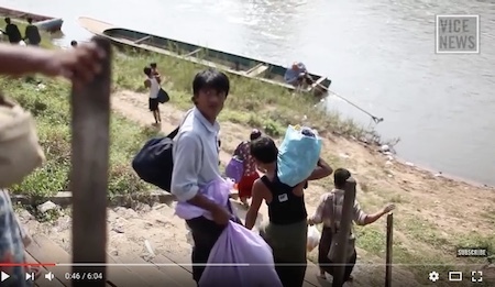 緬甸難民逃離戰亂。（YouTube視像擷圖）