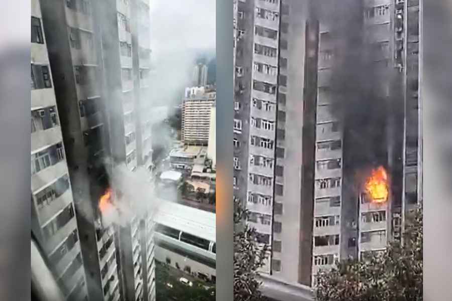 博康邨博逸樓中層起火 消防救熄無人傷