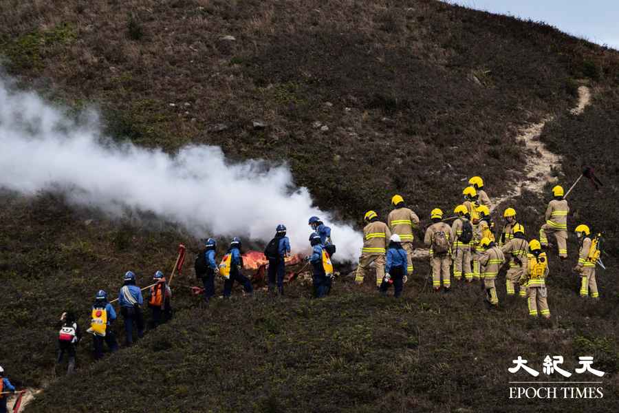 消防處聯同多個政府部門大嶼山舉行拯救演習 逾300人參與