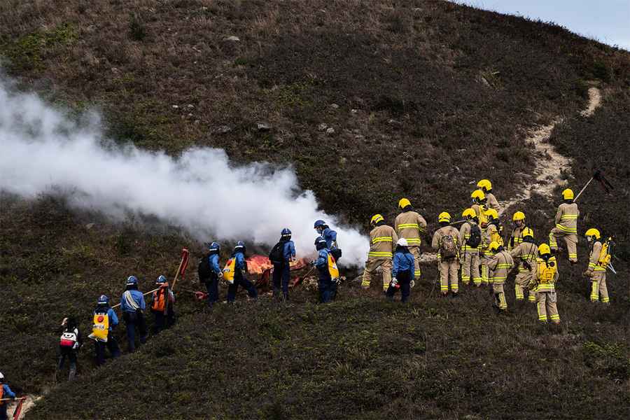 消防處聯同多個政府部門 大嶼山舉行拯救演習