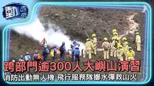 跨部門逾300人大嶼山演習 消防出動無人機 飛行服務隊擲水彈救山火