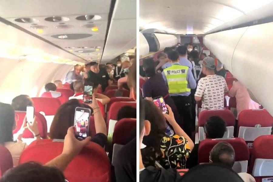 【有片】大陸旅客在機艙內吸煙被警察帶走 香港航空確認事件