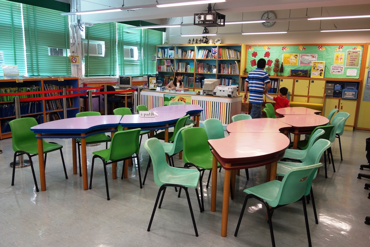 2014年學校開放日拍攝的學校圖書館。（鄺嘉仕提供）