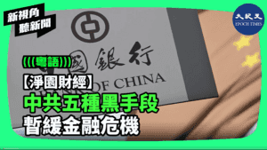 【新視角聽新聞】【淨園財經】中共五種黑手段 暫緩金融危機