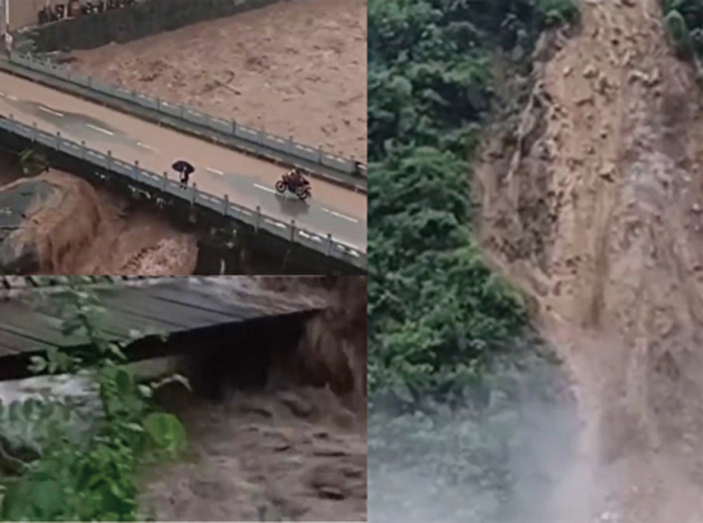 重慶洪災 鐵路橋梁垮塌 河流超警戒水位