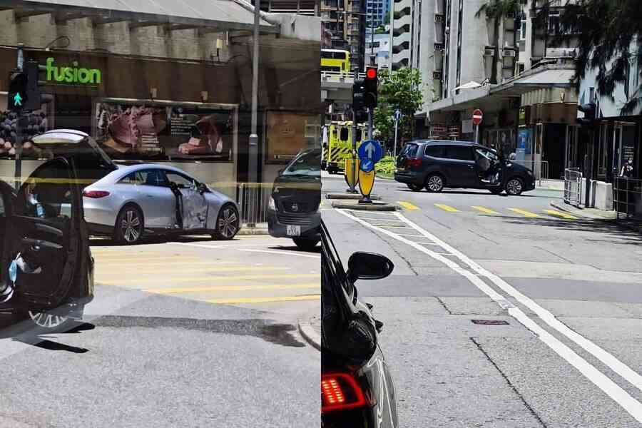 【有片】鯉景灣兩車相撞 兩司機送院