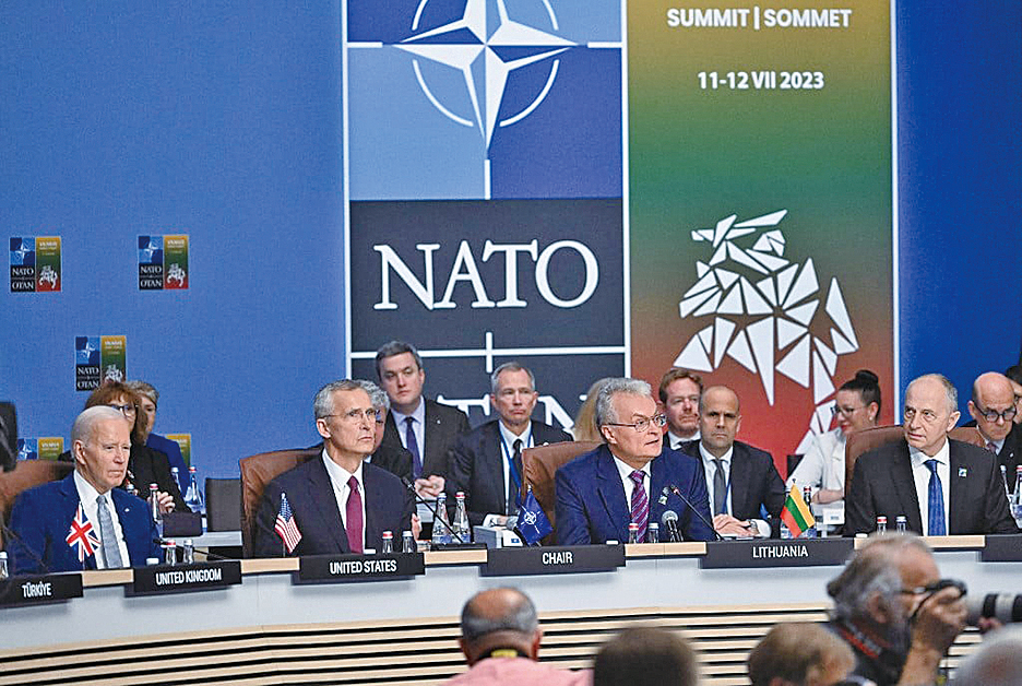 2023年7月11日，北約峰會在立陶宛舉行。（Jacques WITT/POOL/AFP）