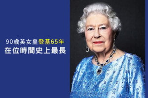 九十歲英女皇登基65年 在位時間史上最長