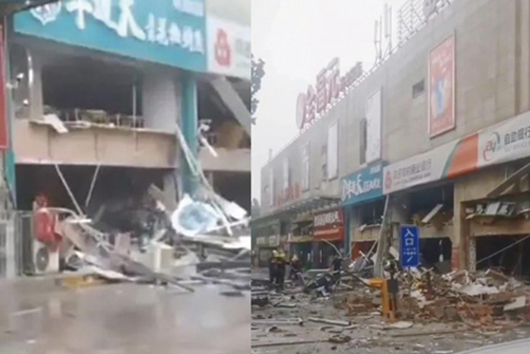 山東高密突發爆炸 臨街店舖被毀